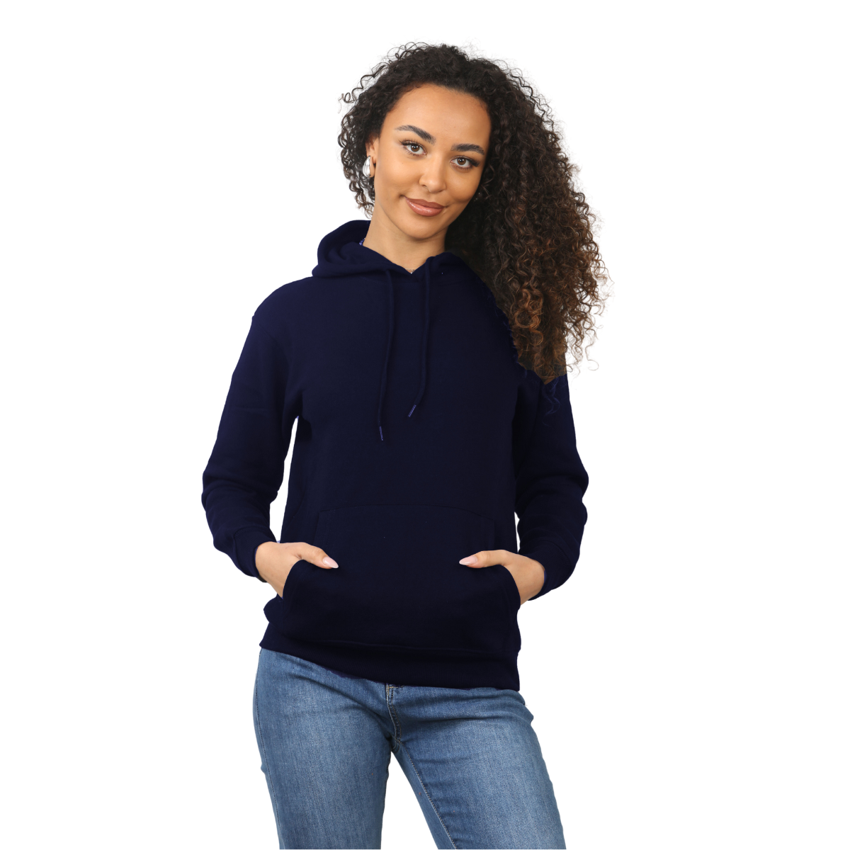 Ladies Pullover Plain Hoodies Branded Pocket Fleece Top
