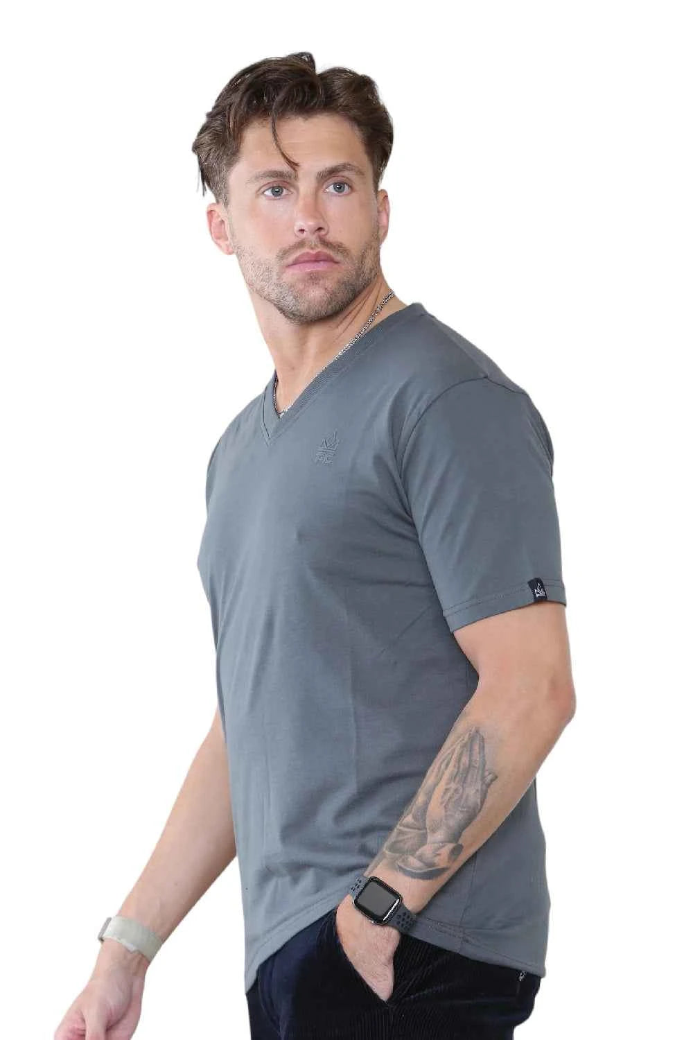 Pack of 4 Organic Cotton Men's V Neck T-Shirts