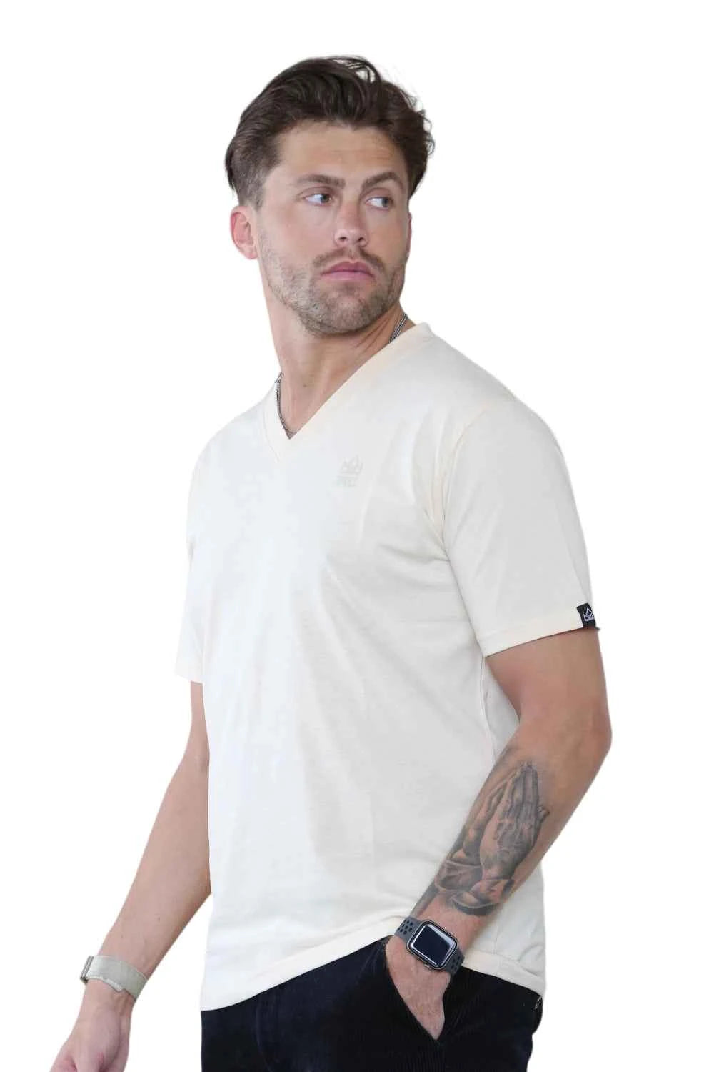Pack of 4 Organic Cotton Men's V Neck T-Shirts