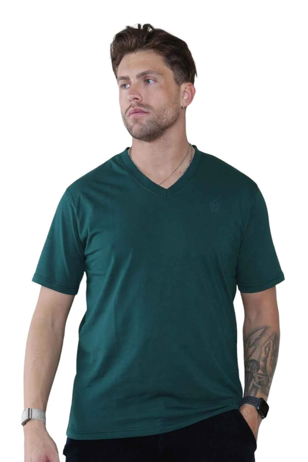 Pack of 4 Organic Cotton Men's V Neck T-Shirts