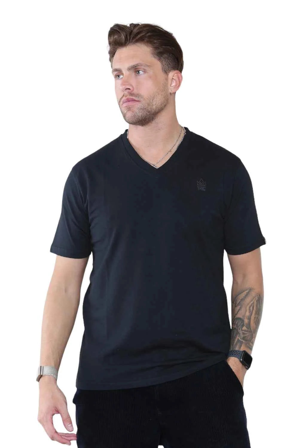 Pack of 4 Organic Cotton Men's V Neck T-Shirts