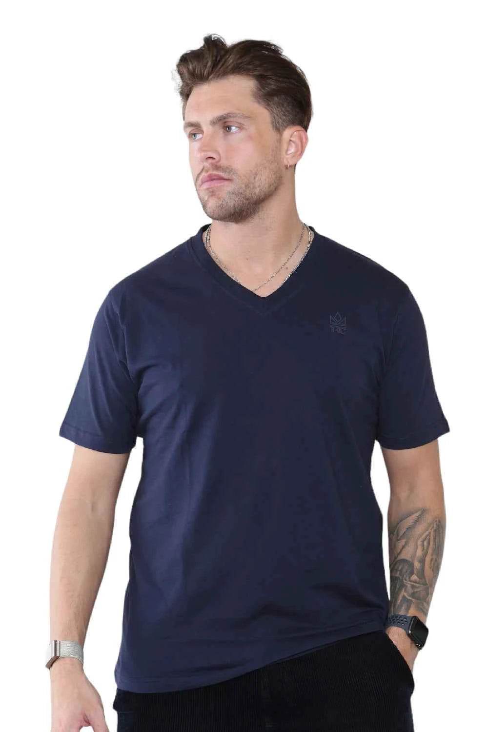 Pack of 4 Organic Cotton Men's V Neck T-Shirts