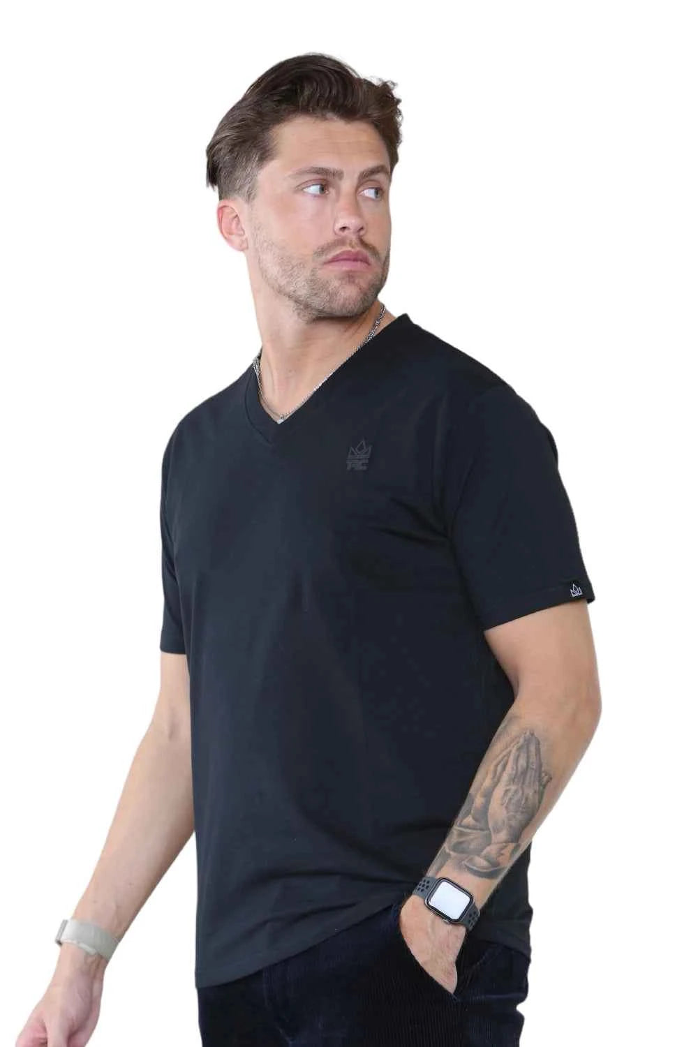 Pack of 4 Organic Cotton Men's V Neck T-Shirts