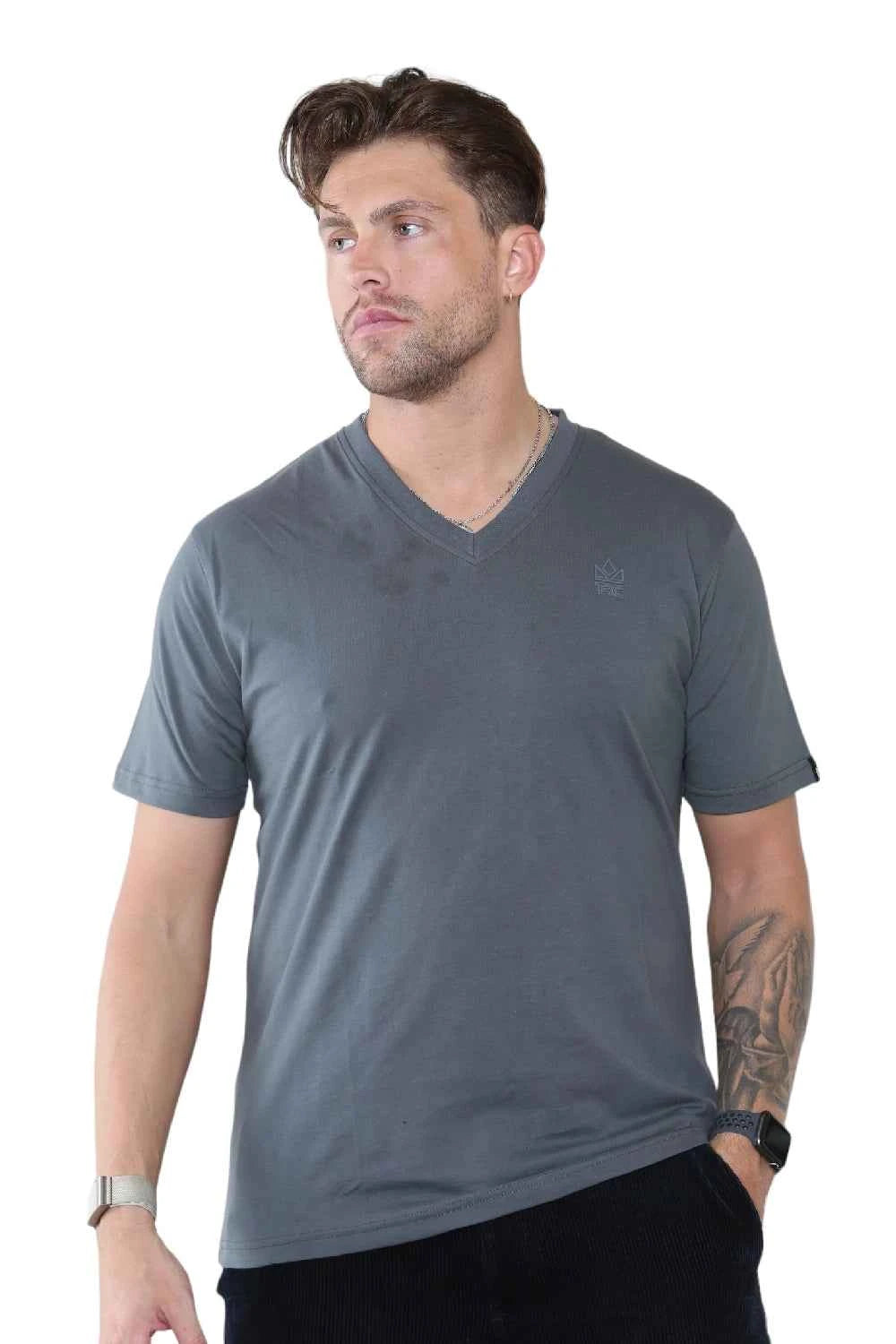 Pack of 4 Organic Cotton Men's V Neck T-Shirts