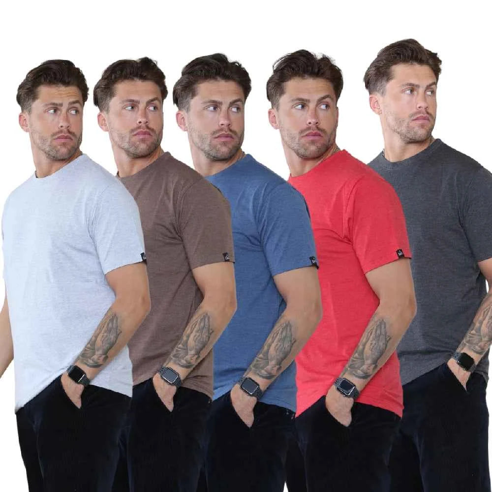 Pack of 5 Crew Neck Half Sleeves Mens Tshirts