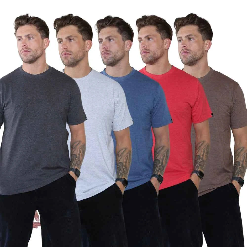 Pack of 5 Crew Neck Half Sleeves Mens Tshirts