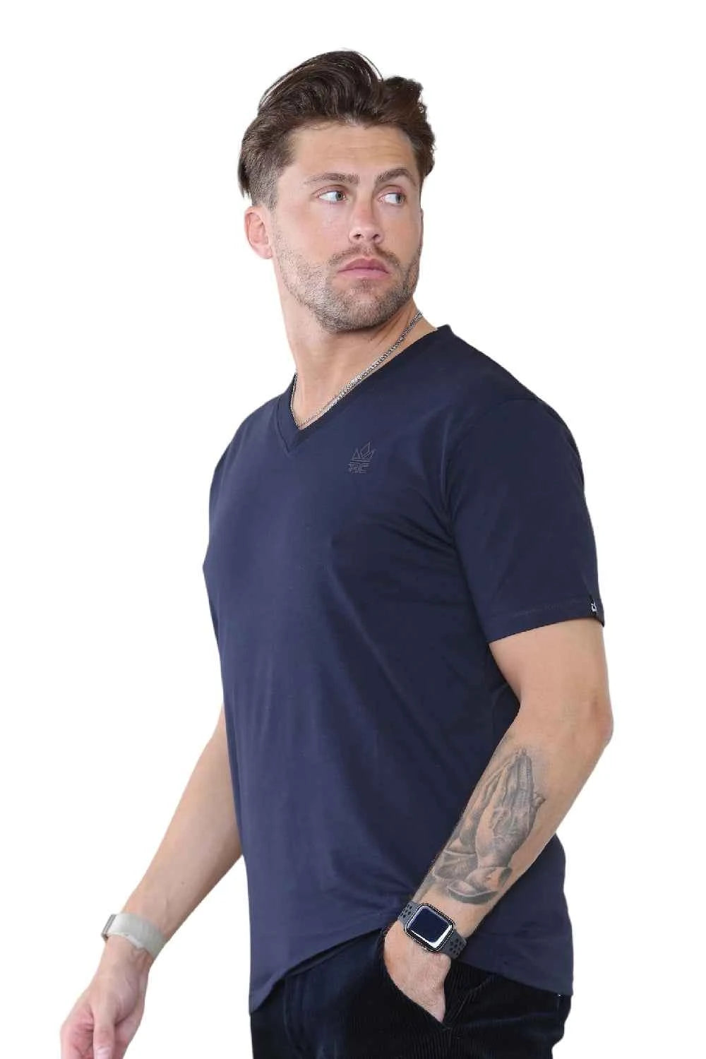 Pack of 4 Organic Cotton Men's V Neck T-Shirts
