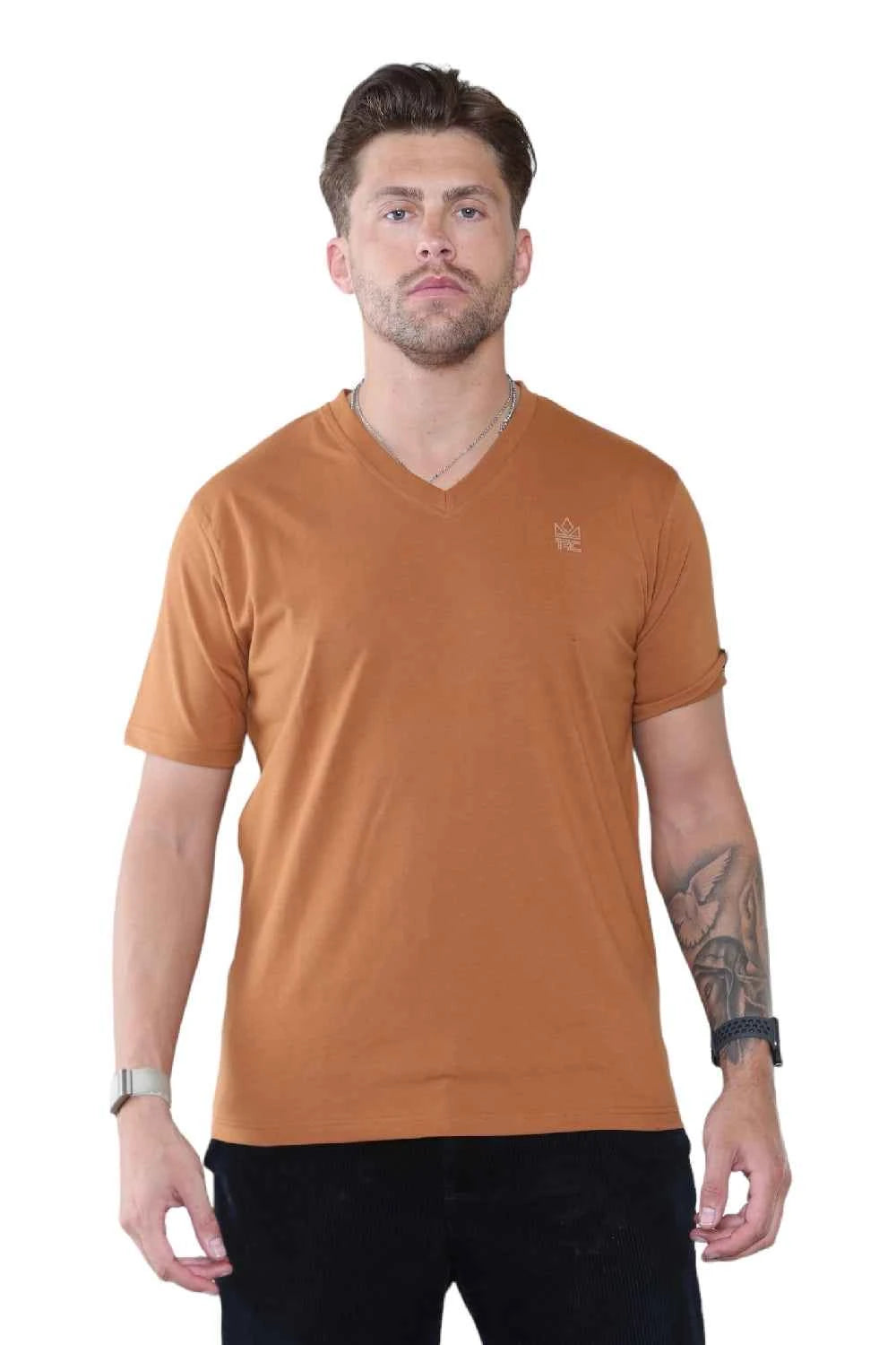 Pack of 4 Organic Cotton Men's V Neck T-Shirts