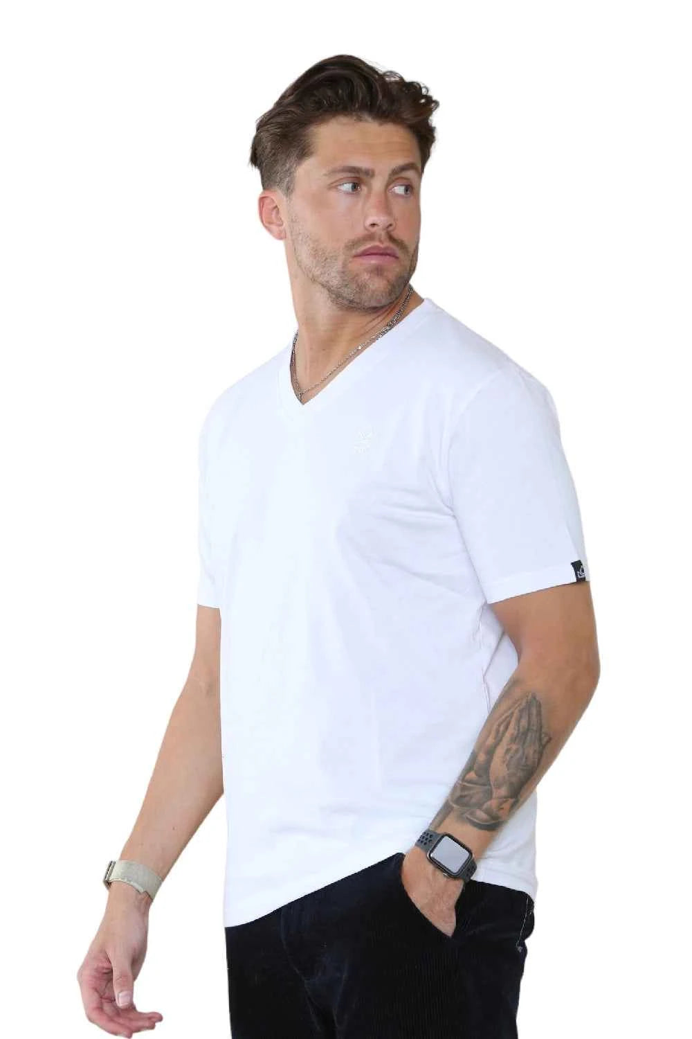 Pack of 4 Organic Cotton Men's V Neck T-Shirts