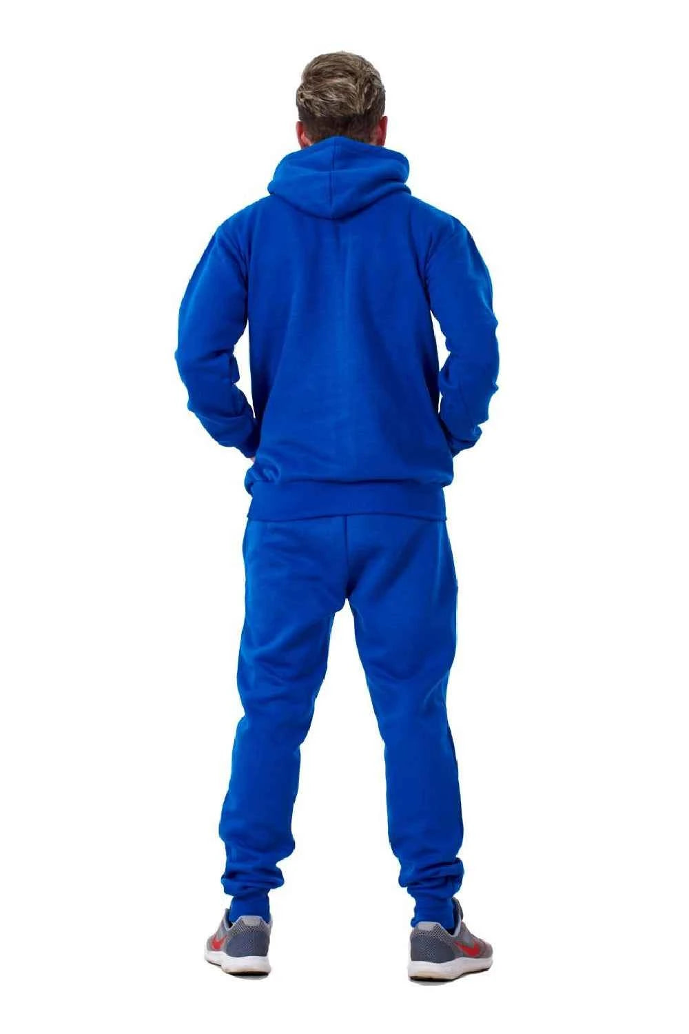 Mens Tracksuit Fleece Pullover Hooded Front Stripe