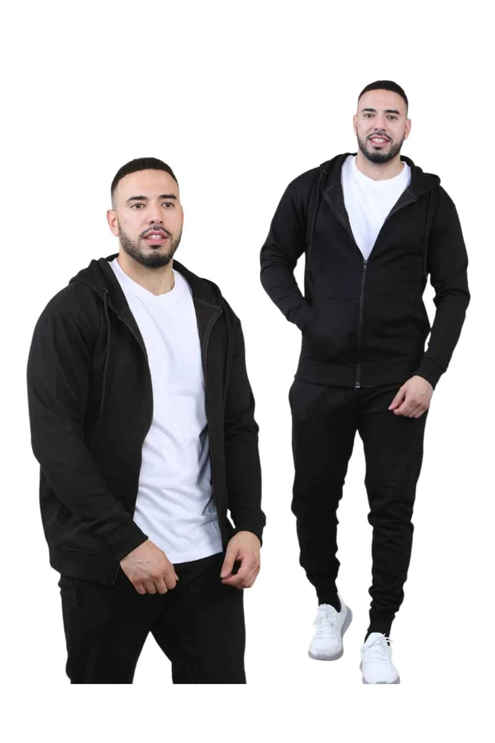 Men's 2 pcs Zipper Hoodie & Drawstring Waist Pant Set ,Co-ord Set