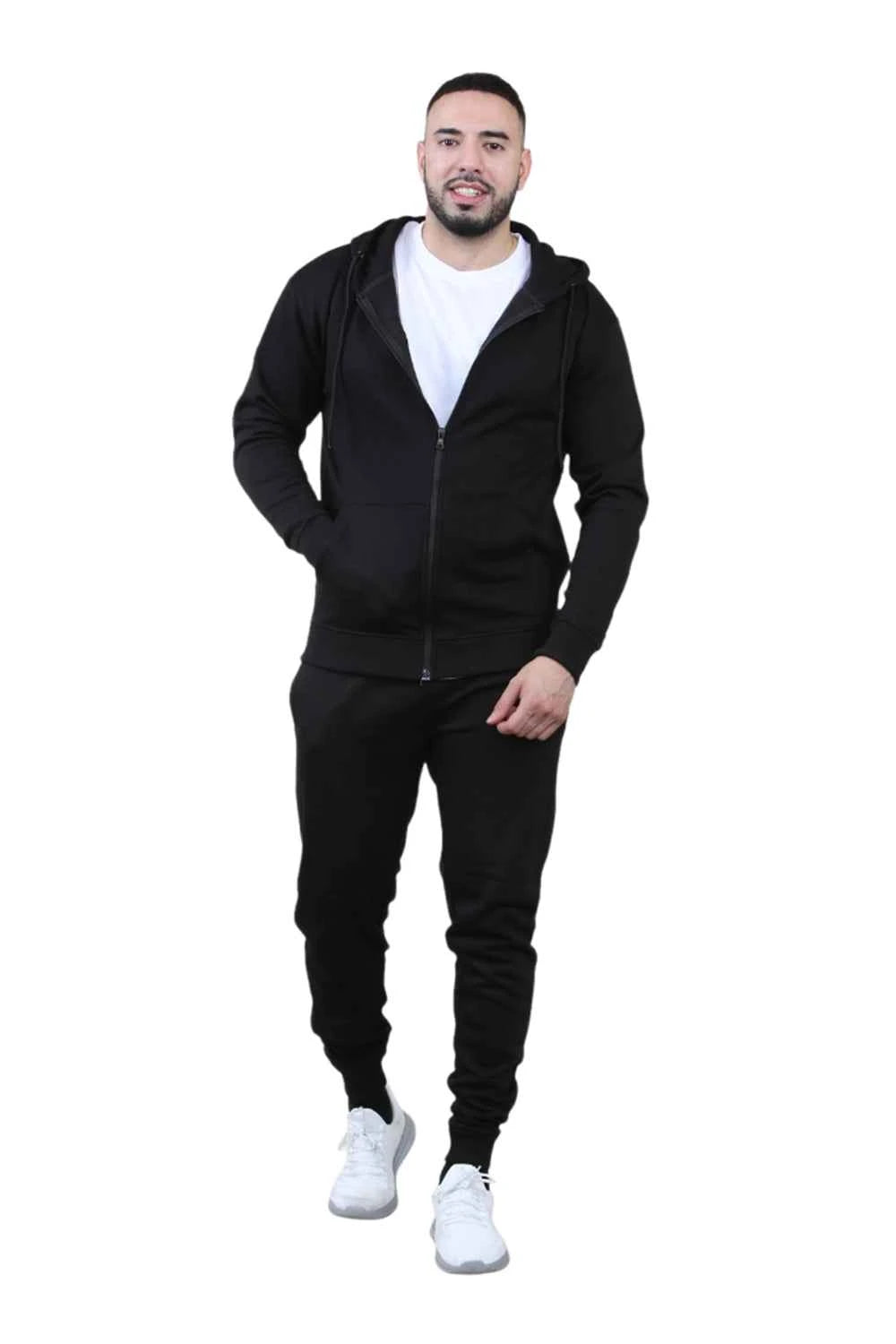 Men's 2 pcs Zipper Hoodie & Drawstring Waist Pant Set ,Co-ord Set
