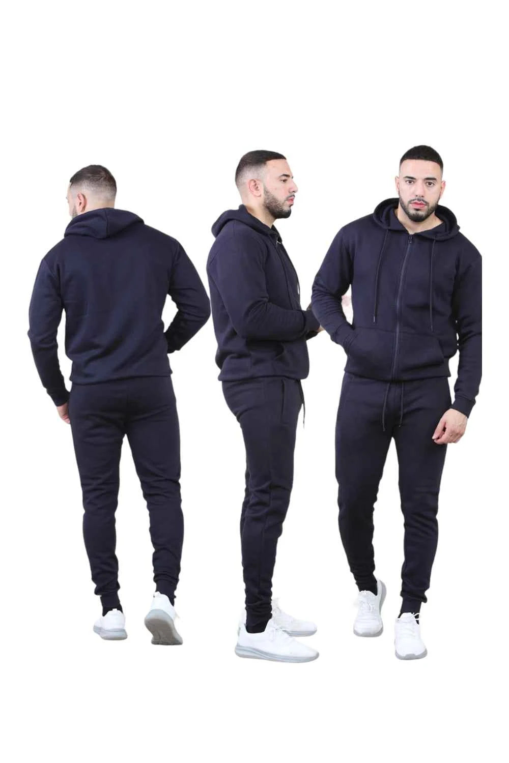 Men's 2 pcs Zipper Hoodie & Drawstring Waist Pant Set ,Co-ord Set