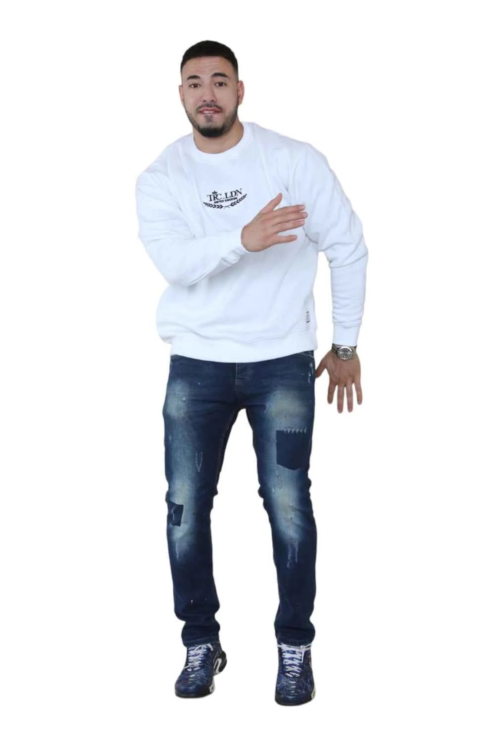 Unisex Loose Graphic Print Round Neck Longsleeves Sweatshirt