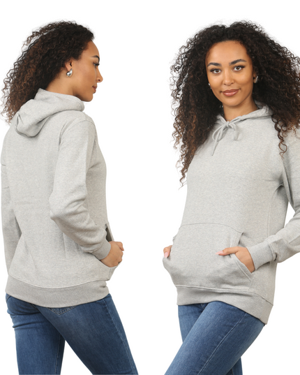 Ladies Pullover Plain Hoodies Branded Pocket Fleece Top