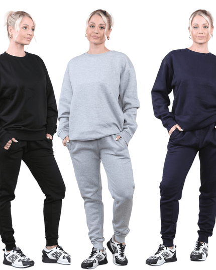 Ladies Tracksuit - 2PC Ladies Sweat Shirt Top & Drawstring Bottom