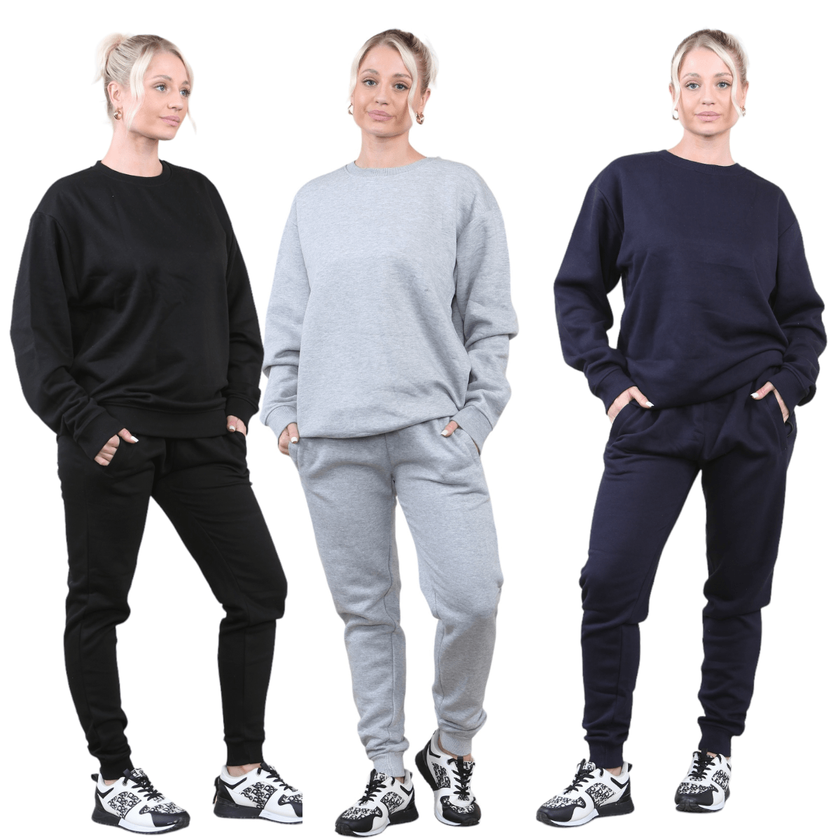 Ladies Tracksuit - 2PC Ladies Sweat Shirt Top & Drawstring Bottom