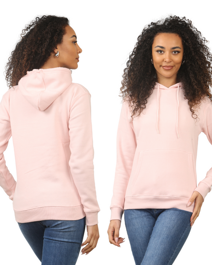 Ladies Pullover Plain Hoodies Branded Pocket Fleece Top