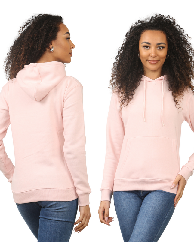 Ladies Pullover Plain Hoodies Branded Pocket Fleece Top