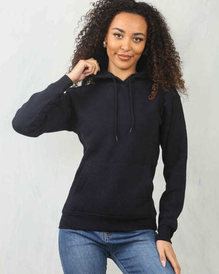Ladies Pullover Plain Hoodies Branded Pocket Fleece Top