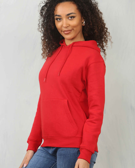 Ladies Pullover Plain Hoodies Branded Pocket Fleece Top