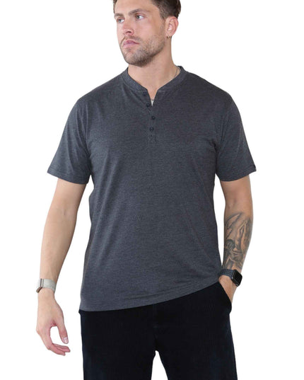Pack of 5 Men's Henley Shirt Tee Top Plain V Neck Half Sleeves