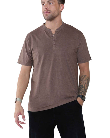 Pack of 5 Men's Henley Shirt Tee Top Plain V Neck Half Sleeves