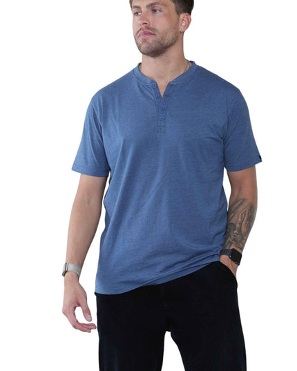 Pack of 5 Men's Henley Shirt Tee Top Plain V Neck Half Sleeves