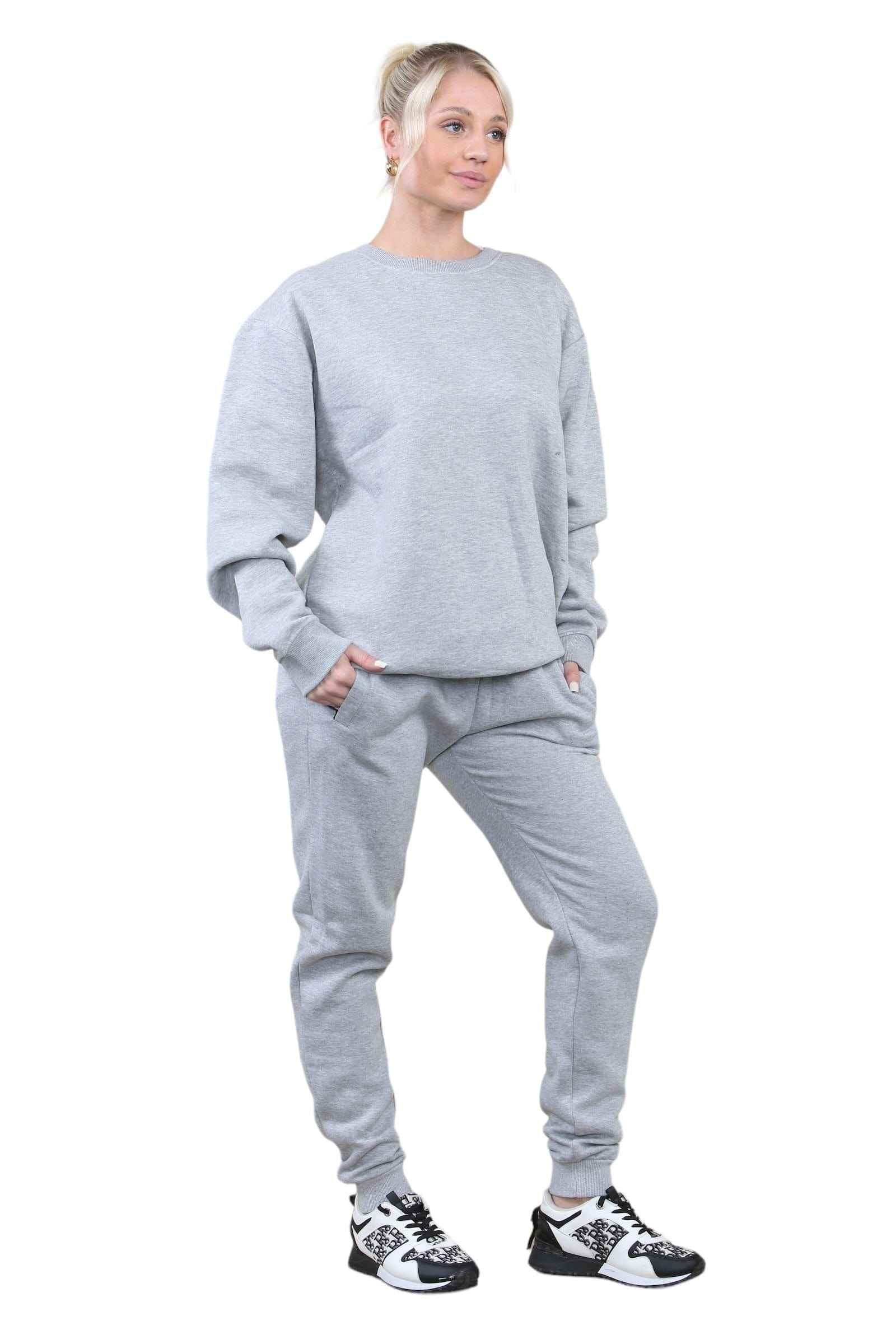 Ladies Tracksuit - 2PC Ladies Sweat Shirt Top & Drawstring Bottom