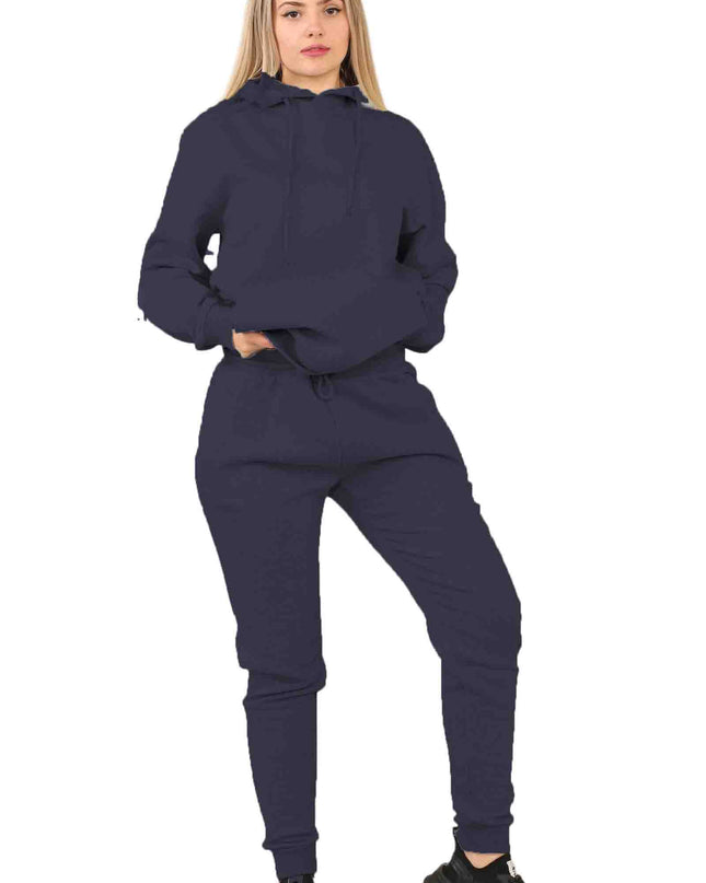 Ladies Hoodie Set - 2PC Ladies Hoodie Top & Drawstring Bottom - Track N Trend