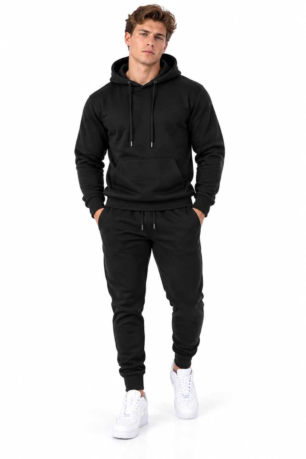 Wholesale Men's Plain Fleece Hoodie & Jogger Tracksuits | Pack of 7