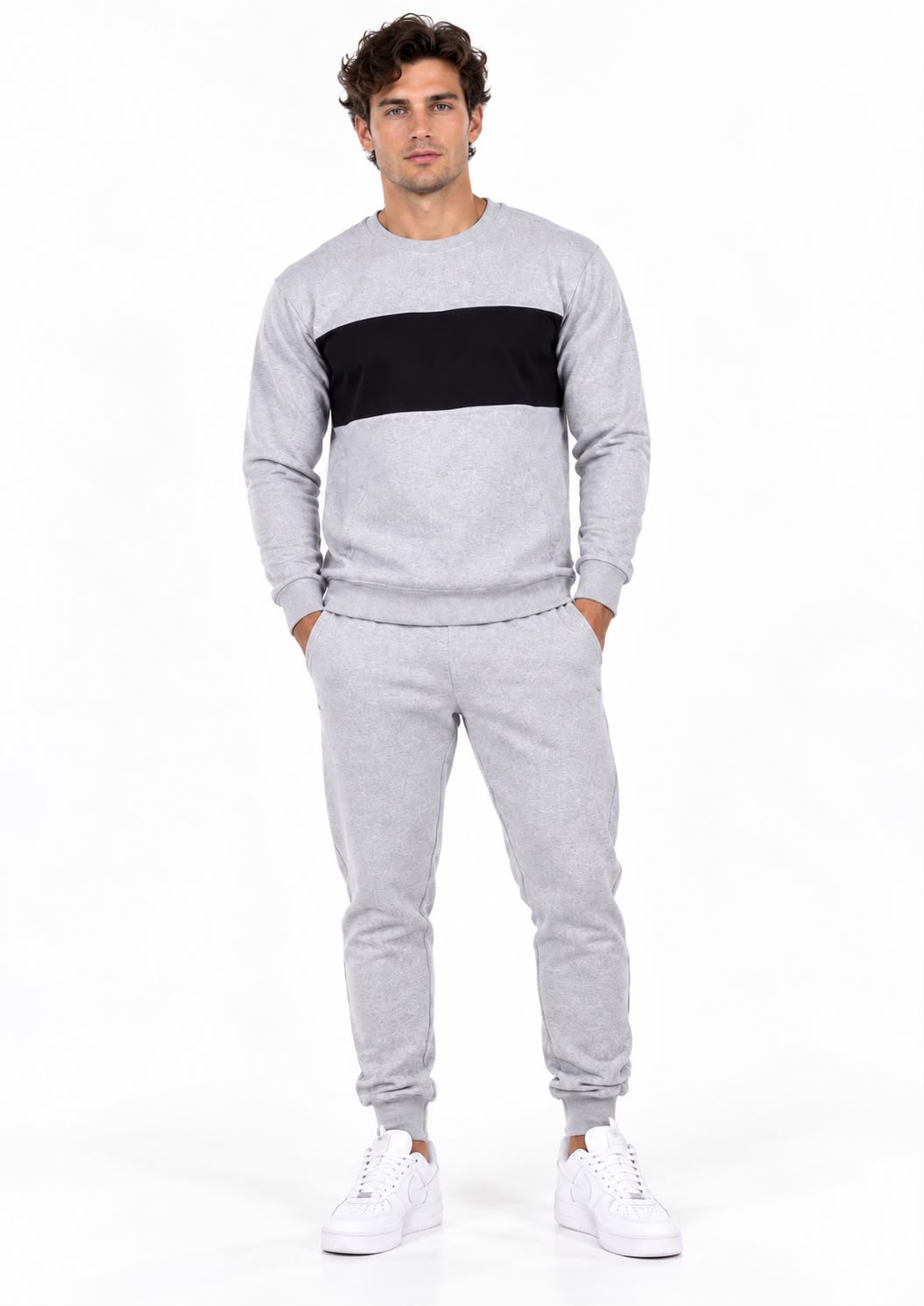 Wholesale Men's Panelled Crew Neck Tracksuits | Pack of 7