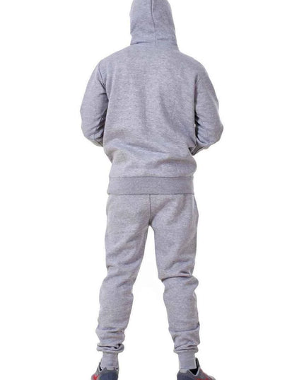 Mens Tracksuit Fleece Pullover Hooded Front Stripe