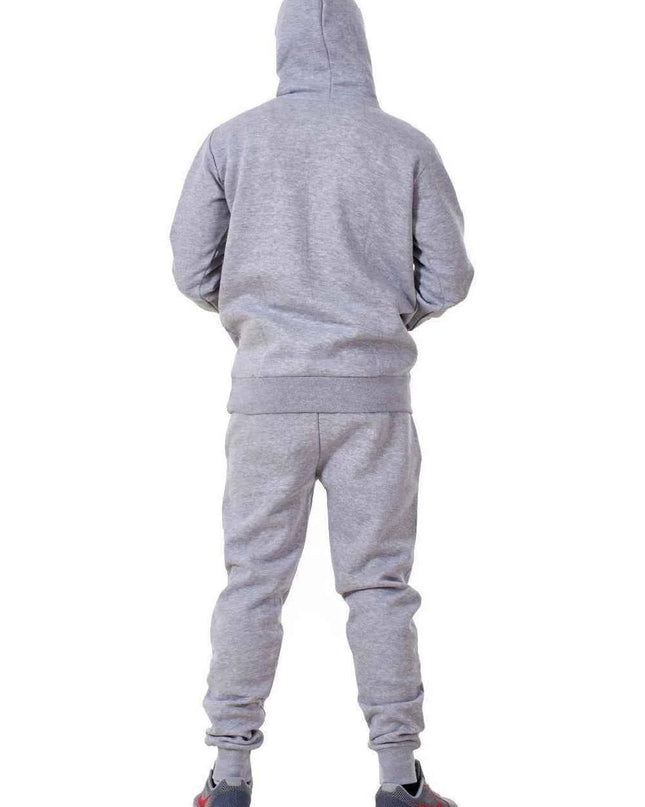 Mens Tracksuit Fleece Pullover Hooded Front Stripe