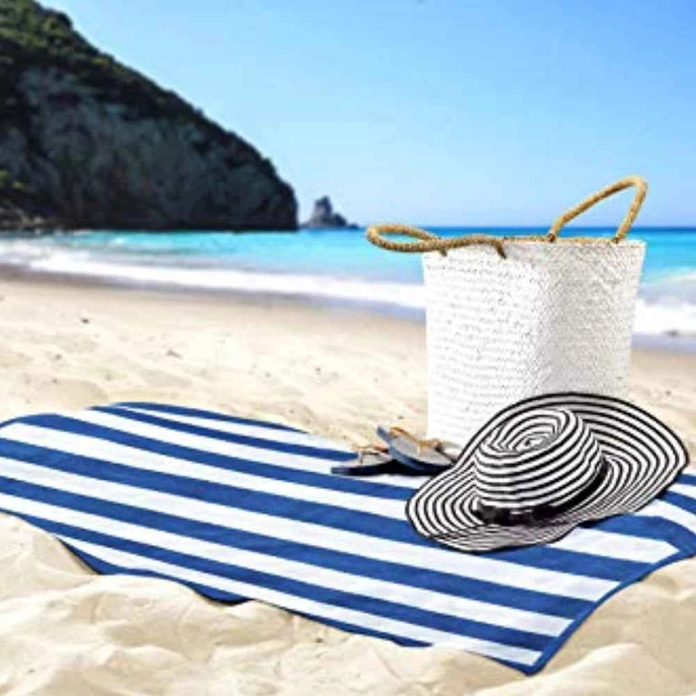 Blue & Brown Stripe Beach Towel