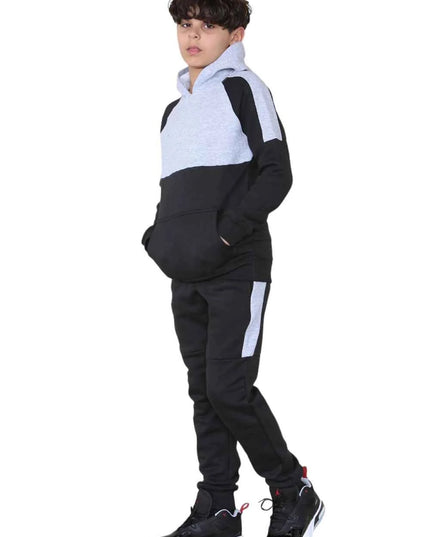 Kids Plain Hooded Side Panel Tracksuits