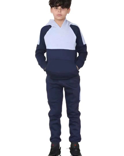 Kids Plain Hooded Side Panel Tracksuits