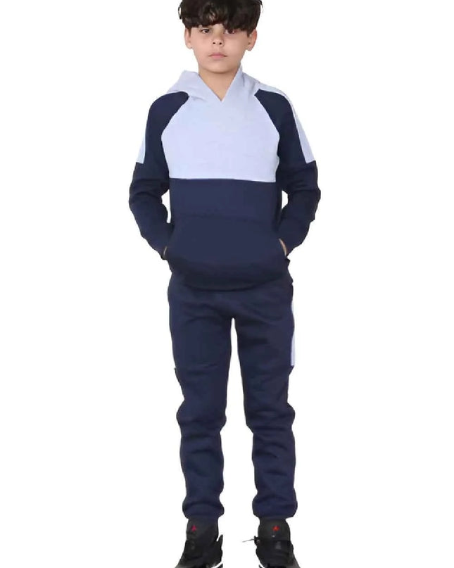 Kids Plain Hooded Side Panel Tracksuits