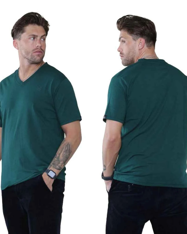 Pack of 4 Organic Cotton Men's V Neck T-Shirts
