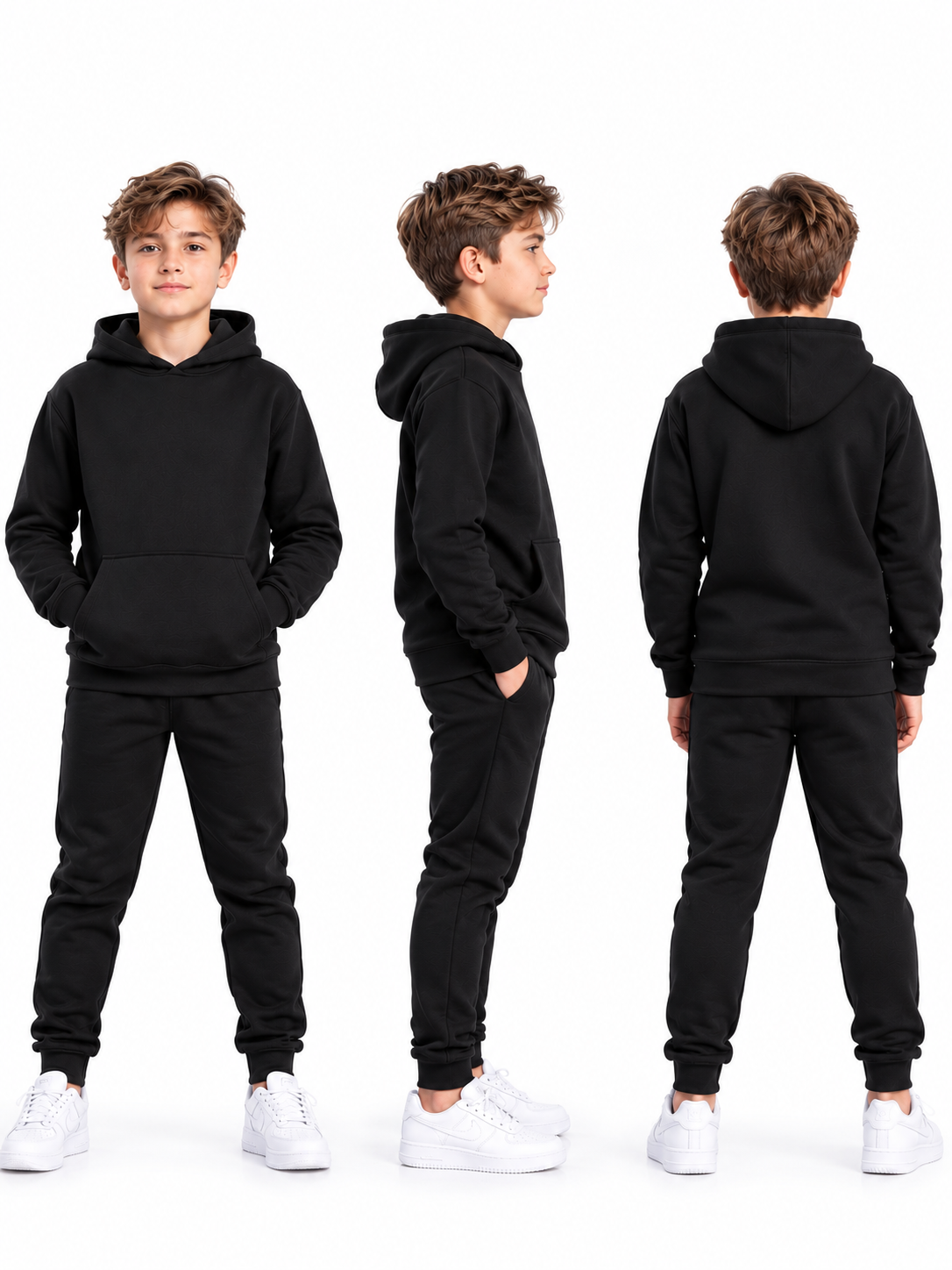Wholesale Kids' Plain Hoodie & Jogger Tracksuits | Pack of 5
