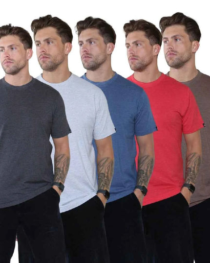 Pack of 5 Crew Neck Half Sleeves Mens Tshirts