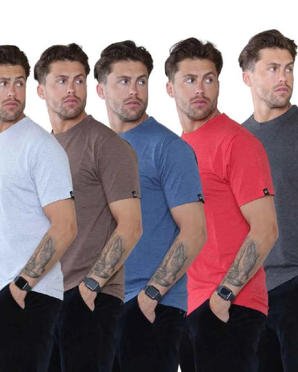 Pack of 5 Crew Neck Half Sleeves Mens Tshirts