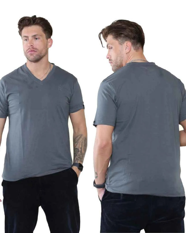 Pack of 4 Organic Cotton Men's V Neck T-Shirts