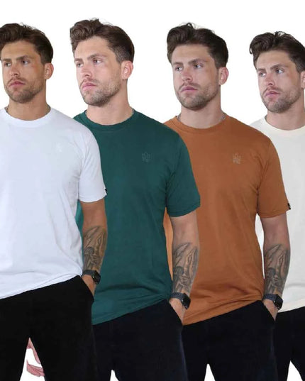 Pack of 4 Organic Cotton Men's V Neck T-Shirts