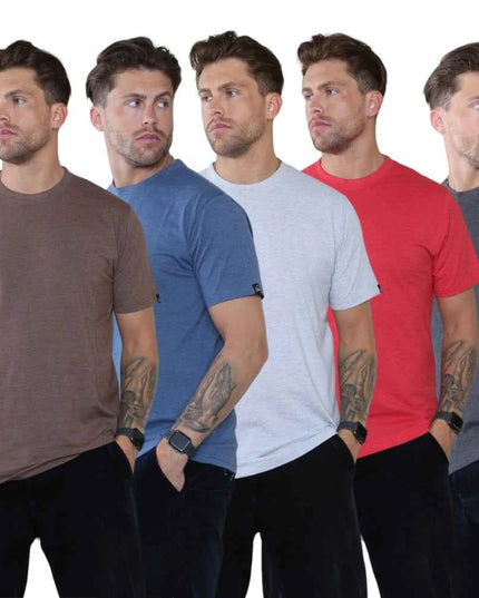 Pack of 5 Crew Neck Half Sleeves Mens Tshirts