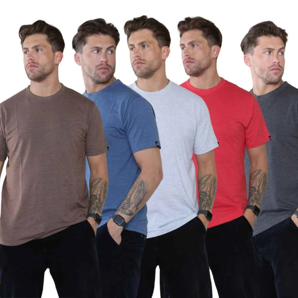Pack of 5 Crew Neck Half Sleeves Mens Tshirts