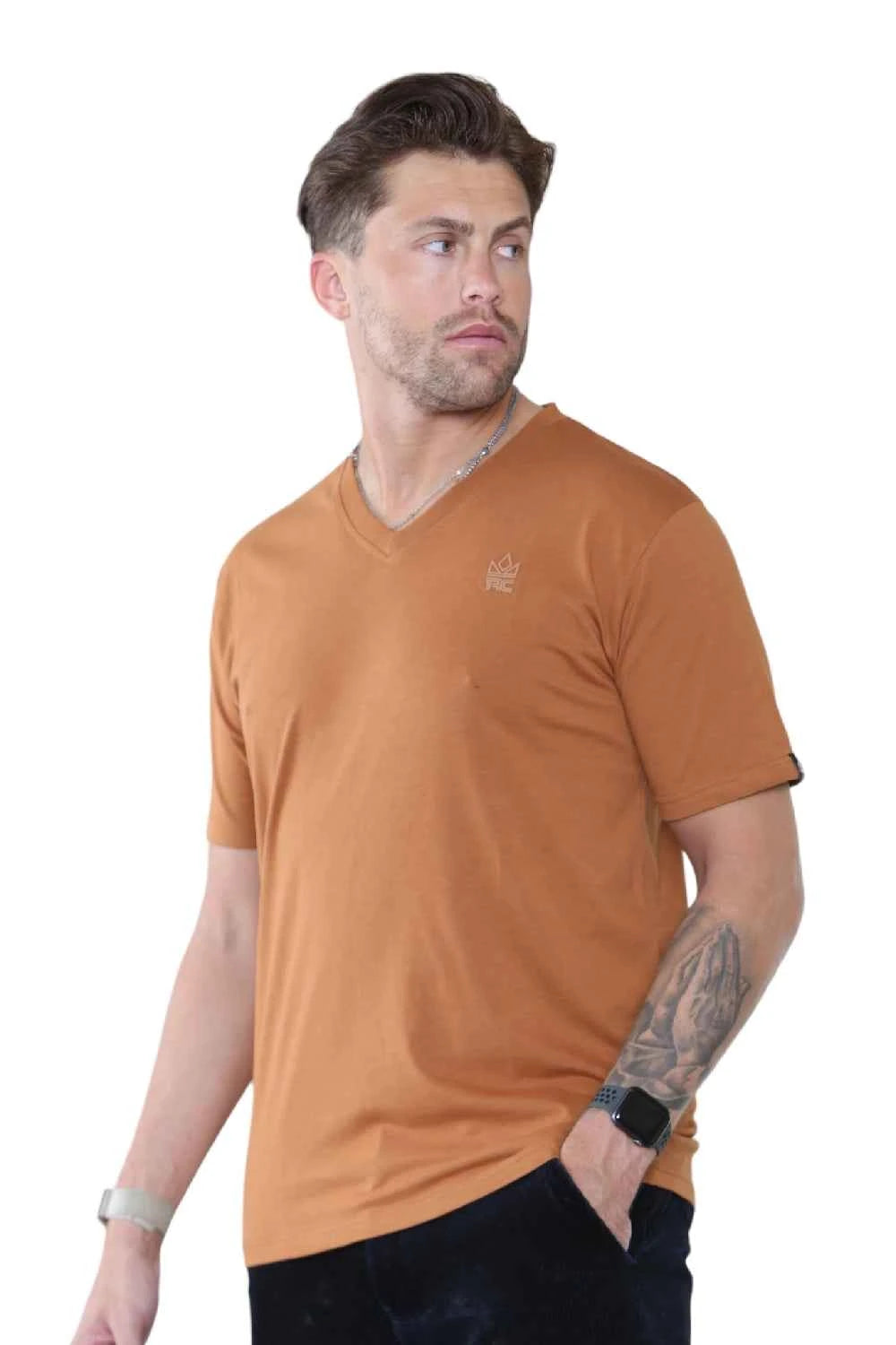Pack of 4 Organic Cotton Men's V Neck T-Shirts