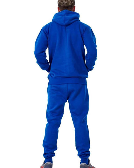 Mens Tracksuit Fleece Pullover Hooded Front Stripe
