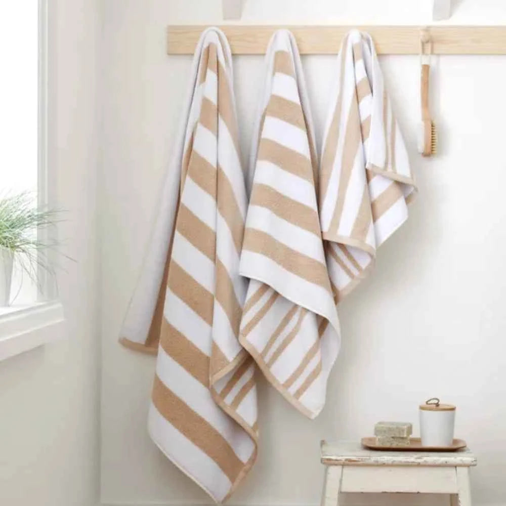 Blue & Brown Stripe Beach Towel