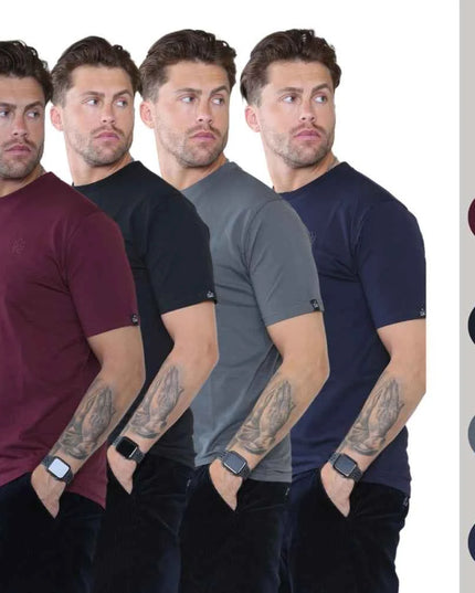 Pack of 4 Organic Cotton Men's Round Neck T-Shirts